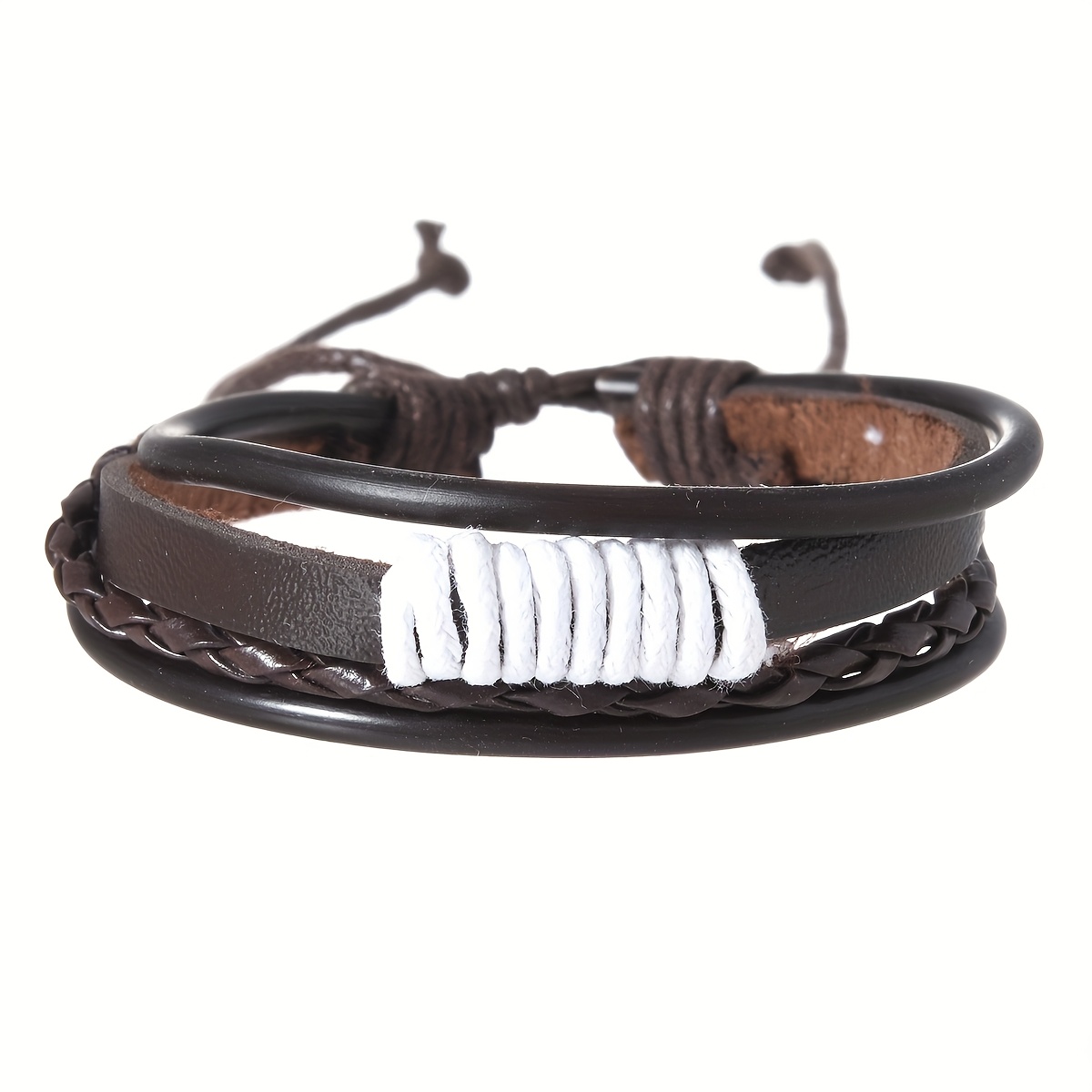 8pcs Couple's Knot Faux Leather Bracelets Set